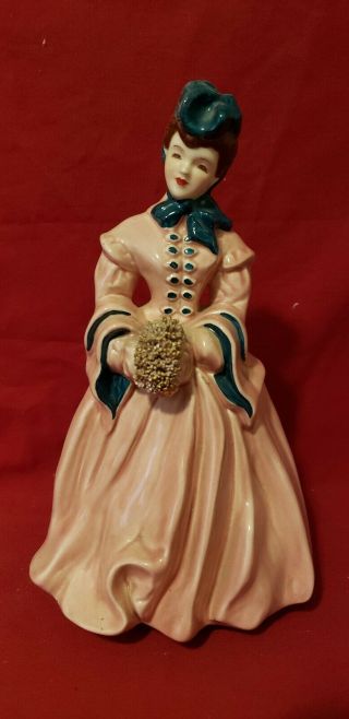 Rare Vintage Porcelain Figurine Brunette Delia By Florence Ceramics Of Ca 7 1/2 "