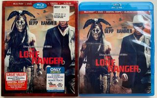 Disney The Lone Ranger Blu Ray Dvd 2 Disc Rare Best Buy Exclusive Red Slipcover