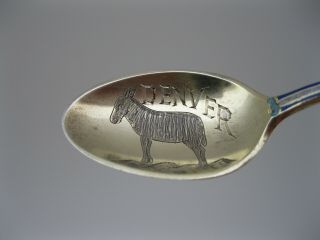 RARE 1800s Gorham Sterling Silver & Enamel Souvenir Spoon - Denver Colorado 3