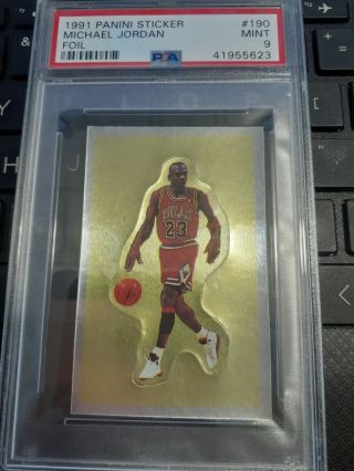 1991 Michael Jordan Psa 9 Panini Sticker 190 Rare And Fire Card