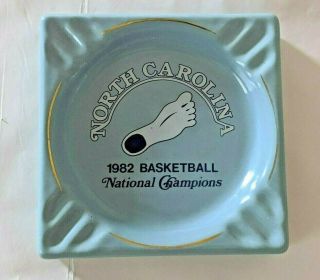 Rare Unc Tarheels 1982 Championship Basketball Ashtray - Michael Jordan
