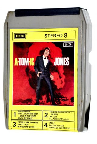 Tom Jones A - Tom - Ic Atomic Rare Decca Records Vtg 8 - Track Cassette Tape Album