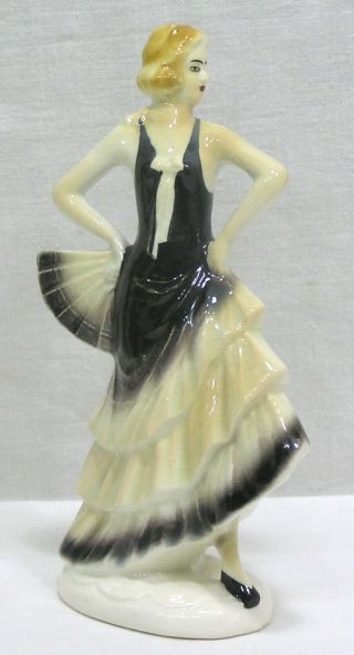 Vtg Art Deco Porcelain Dancing Lady Figurine Made In Germany 1920s - 30s