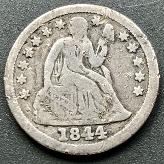 1844 Seated Liberty Dime 10c Rare Better Early Date Philadelphia 6403