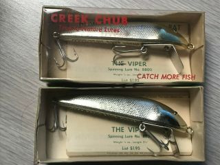 Vintage Creek Chub " Viper " Fishing Lures - Set Of 2 8840