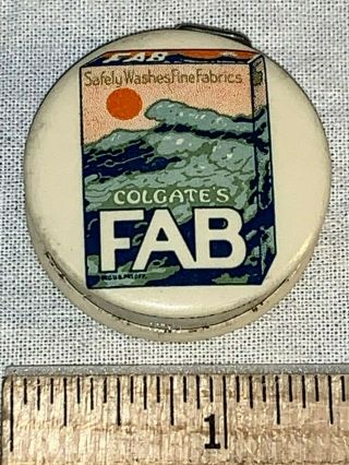 Antique Celluloid Tape Measure Fab Laundry Detergent Soap Box Colgate York 2