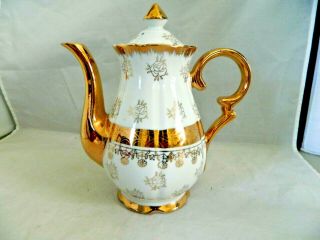 Sterling China Teapot White With Gold Handle Spout,  Decorations,  Vintage