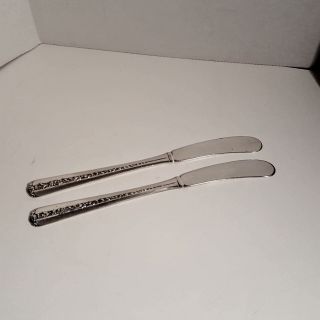Towle Sterling Silver Rambler Rose (2) Flat Butter Spreaders No Monogram 5 - 7/8 "