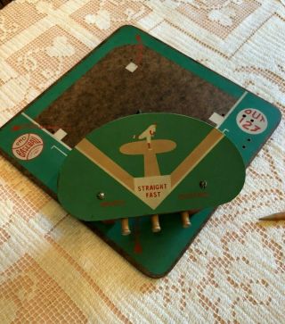 RARE Vintage 1940 ' s Pro Base Ball Roulette Wheel Game with Box 2