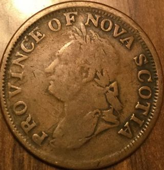 1832 Nova Scotia One Penny Token - Breton 870 - Rare Imitation Penny