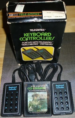 Rare Boxed Atari 2600 Sears Tele - Games Keyboard Controllers,  Codebreaker,