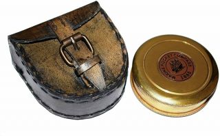 Brass Nautical Compass With Leather Case,  Antique Pocket Compass Halloween Gift
