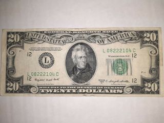Rare Series 1950 - $20 Dollar Silver Certificate Note Usa Currency Banknote