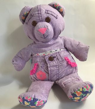 Doodle Bear Plush Tyco Vintage 90s Toys Stuffed Animal Teddy Bear Purple 16 "