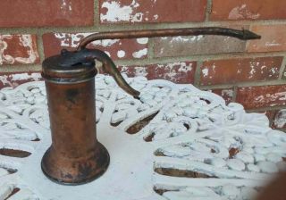 Antique Vintage Eagle Copper Pump Oil Can Grungy 4 1/8 "