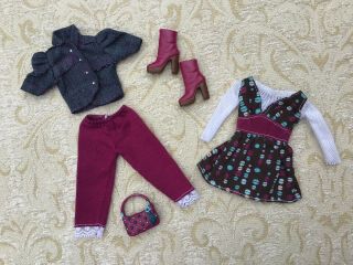 Vhtf 2006 Barbie Fashion Fever Maroon/teal/white Outfit Nm Cond.  Rare Gel Boots