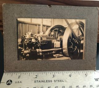 Antique Photo National Sideshaft Gas Engine Oil Hit Miss Machinery Old