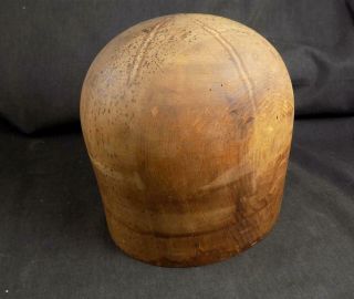 Antique Wood Block Hat Form,  Millinery Molding Tool,  C.  1900s