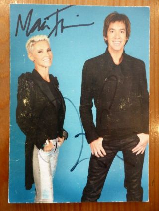 Roxette - Rare Promo Card Signed By Per & Marie - Charm School