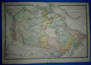 Vintage 1882 Atlas Map British America - Canada Antique & Authentic S&h