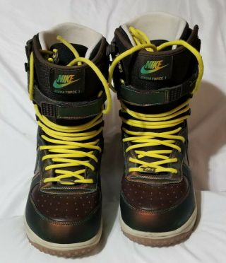 Nike Zoom Force 1 Snowboard Boots Iridescent Opal Rare Mens 9 Worned Once - C