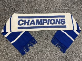 Vintage Champions Football Scarf Memorabilia Blue Rare Chelsea Everton