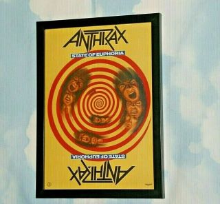 Anthrax Framed A4 Rare 1988 `state Of Euphoria` Album Band Art Poster