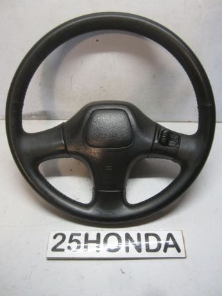 1990 - 1991 Acura Integra Factory 3 Spoke Leather Steering Wheel Oem Da Da6 Rare