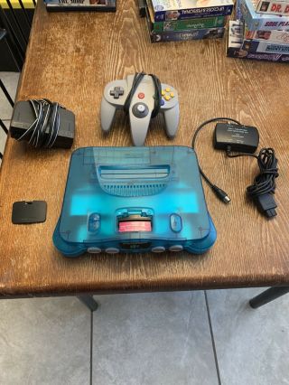 Nintendo 64 Funtastic Ice Blue Console System Rare N64