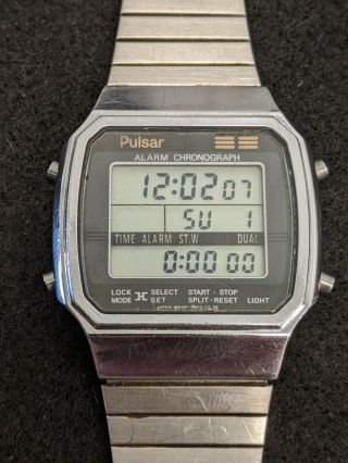 Pulsar Alarm Chronograph Digital Wrist Watch W040 - 5000 Vintage Men 