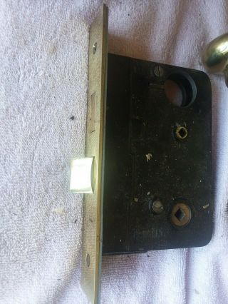 NOS Sargent B3 - 7725 Brass Cylinder Lock Set Door Knobs Striker Keys Instructions 3