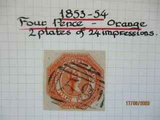 Tasmania Stamps: 4d Courier Imperf - Rare - (c37)