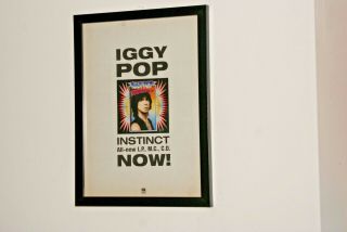 Iggy Pop Framed A4 Rare 1988 `instinct` Album Art Promo Poster