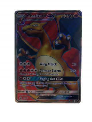 Pokemon : Charizard Gx Sm60 - Full Art Holo Ultra Rare Promo Card Normal Size
