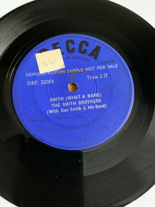 Smith - The Smith Brothers Rare 7 " Vinyl Single Record Single Sided Demo