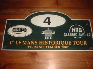 Rare Jaguar Xk Rally Plaque,  Le Mans Historique Tour 2002,  Xk120,  Xk140,  Xk150