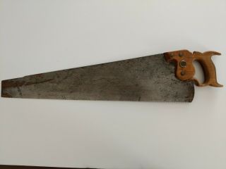 Antique H Disston & Sons Crosscut Hand Saw - 8 Ppi - 26in Blade 8tpi Vtg Euc