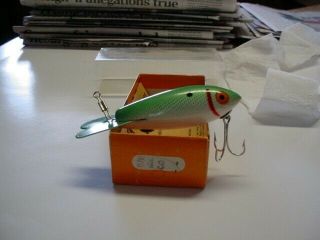 Vintage Wood Bomber Lure Model 543 Green Shad In Correct Box Combo