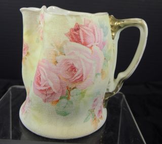 Antique Royal Bayreuth Rose Tapestry Pinch Spout Pitcher - 4 1/4 " Tall