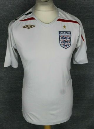 Vintage England Home Football Shirt 07 - 09 Umbro Mens Medium Rare