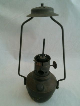 Vintage Antique Galvanized Metal Oil Lamp Lantern 10 " Inches