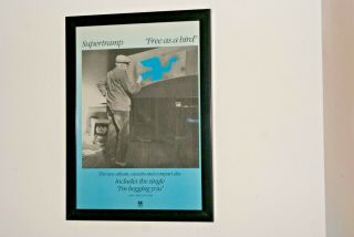 Supertramp Framed A4 Rare 1987 ` As A Bird ` Album Promo Poster