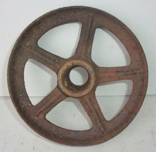 Antique Primitive Cast Iron Factory Cart Industrial Wheel Steampunk 7 " Diameter