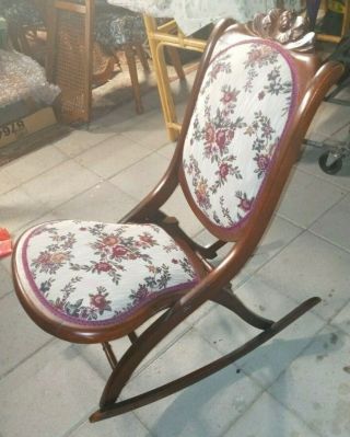 Antique Victorian Folding Rocking Chair