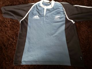 Zealand All Blacks Adidas Rugby Union Shirt Jersey Large Rare Vintage