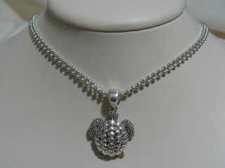 Designer Lagos Sterling Silver Rare Wonders Turtle Necklace