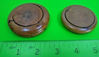 2 Antique Victorian Old Vintage Wooden Boxwood Treen Kitchenalia Laundry Markers