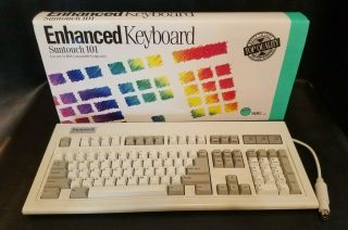 Rare Vintage Siig Suntouch 101 Clicky Mechanical Enhanced Keyboard K101 Complete