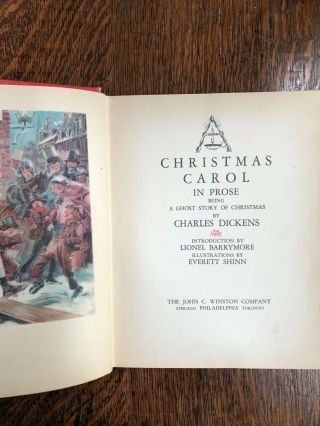 1938 A Christmas Carol By Dickens Antique Book Illustrations By Everett Shinn