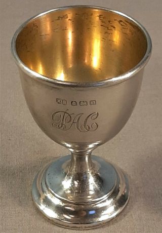 Antique Solid Silver Egg Cup Hallmarked Birmingham 1928,  By Kemp Brothers
